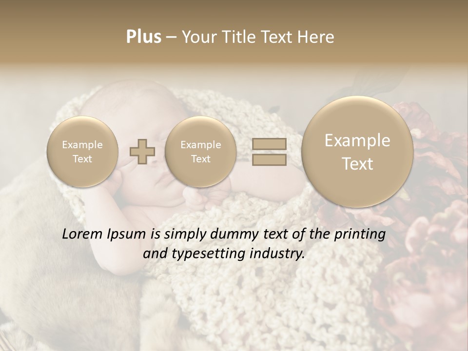 A Baby Is Sleeping On A Blanket With Flowers PowerPoint Template