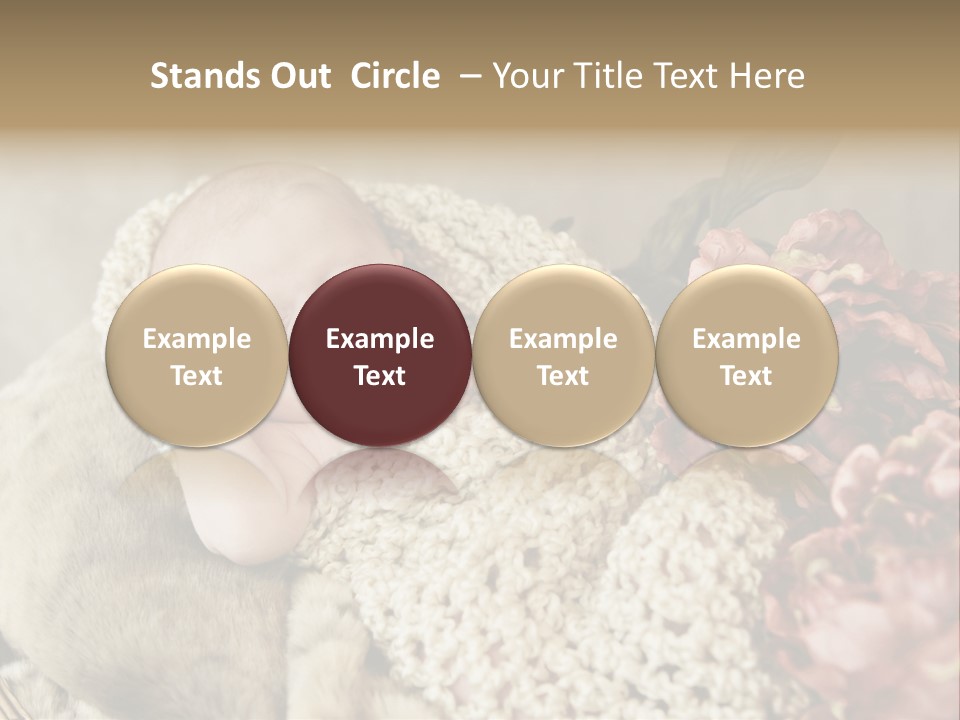 A Baby Is Sleeping On A Blanket With Flowers PowerPoint Template