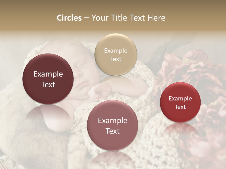 A Baby Is Sleeping On A Blanket With Flowers PowerPoint Template