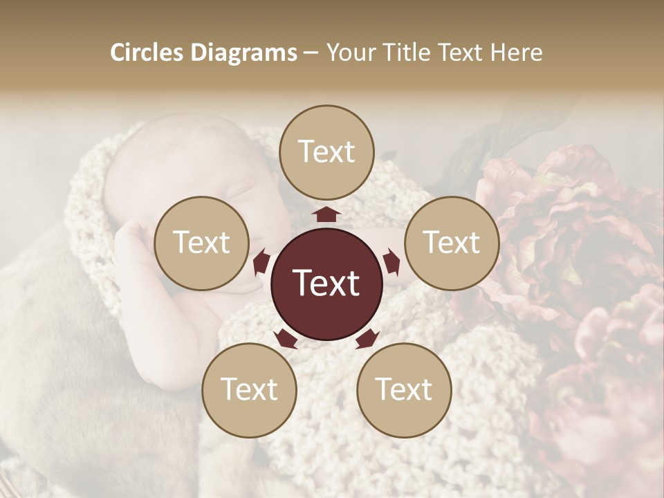 A Baby Is Sleeping On A Blanket With Flowers PowerPoint Template