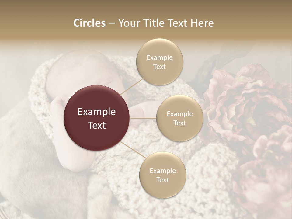 A Baby Is Sleeping On A Blanket With Flowers PowerPoint Template