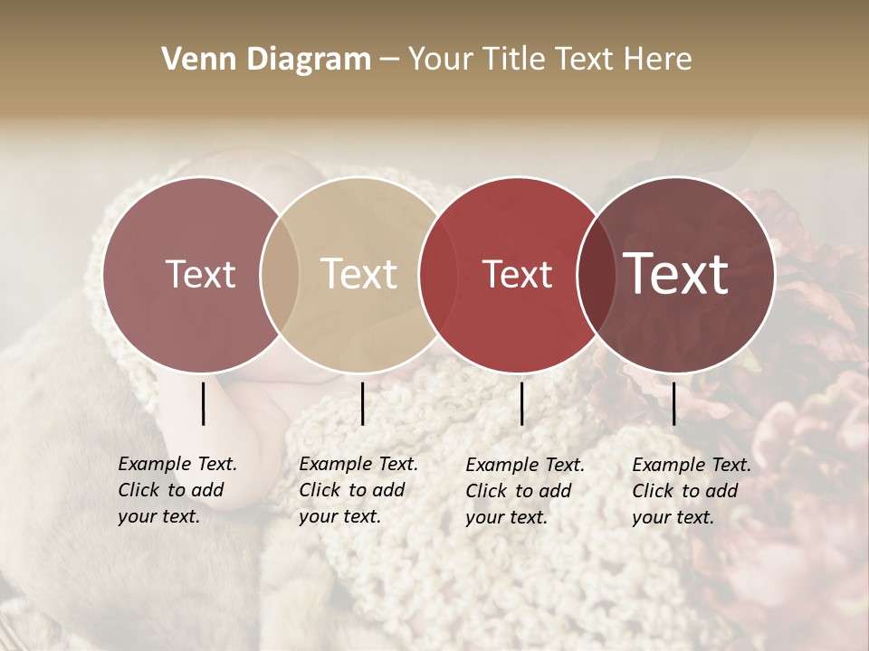 A Baby Is Sleeping On A Blanket With Flowers PowerPoint Template