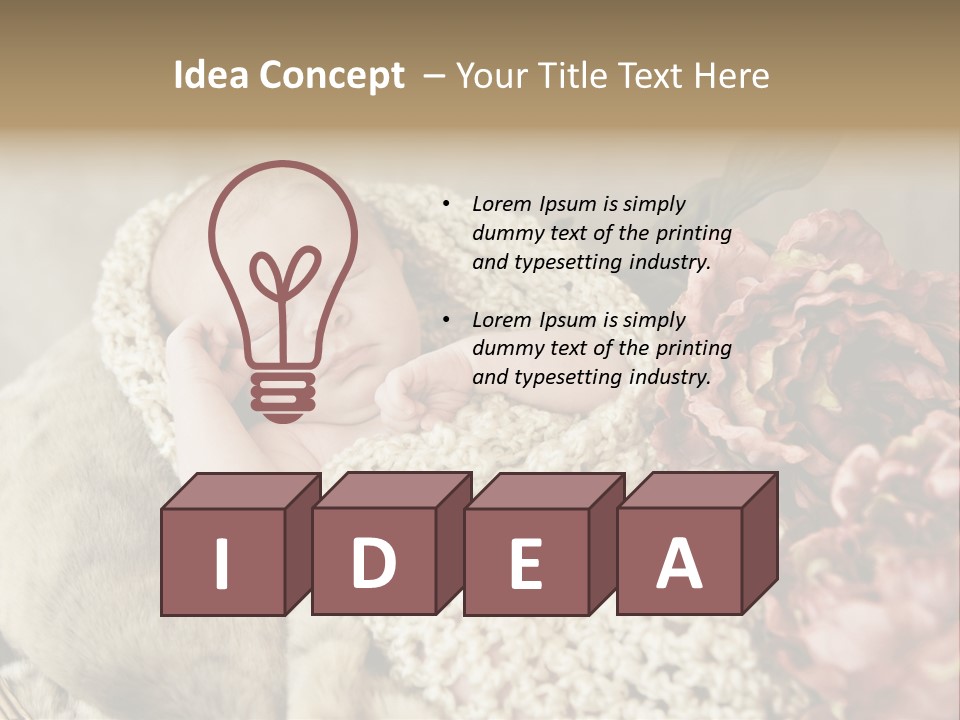 A Baby Is Sleeping On A Blanket With Flowers PowerPoint Template