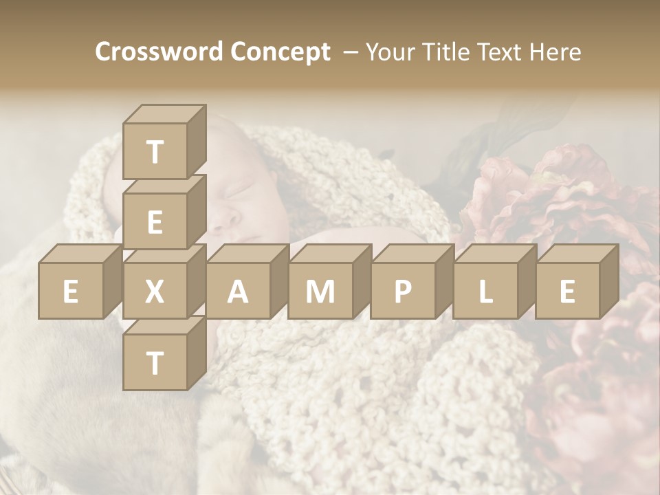 A Baby Is Sleeping On A Blanket With Flowers PowerPoint Template