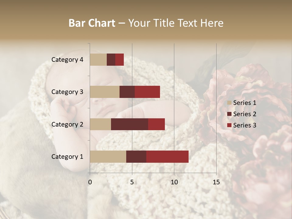 A Baby Is Sleeping On A Blanket With Flowers PowerPoint Template