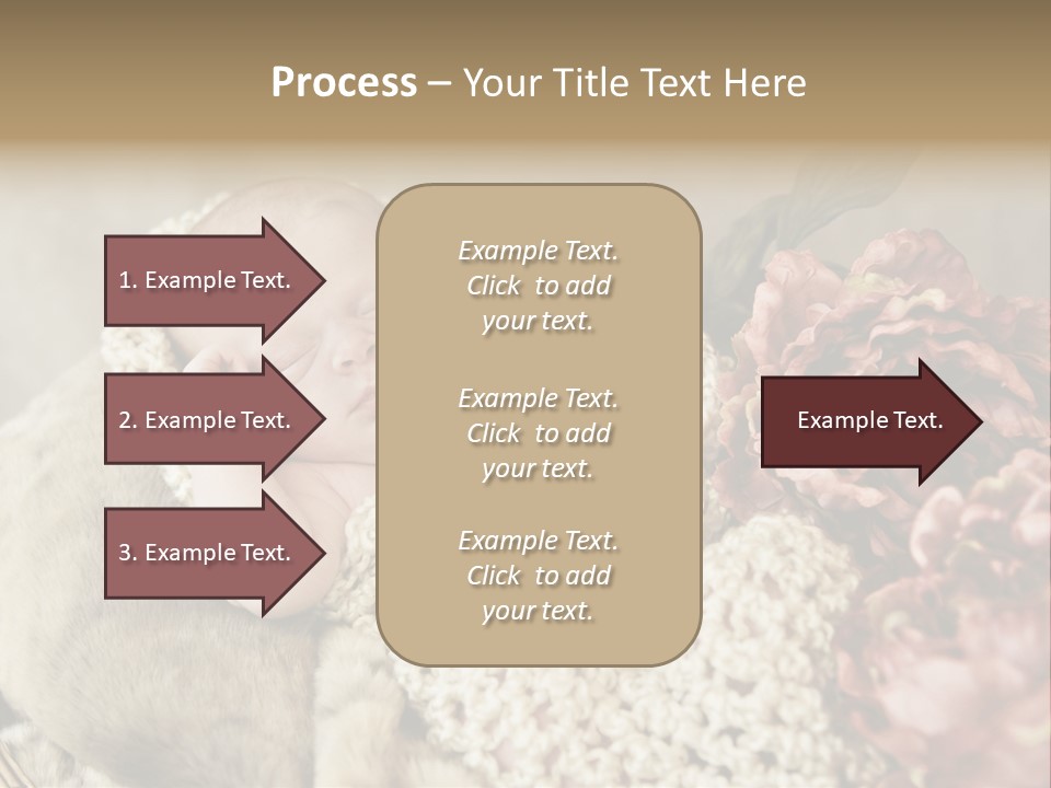 A Baby Is Sleeping On A Blanket With Flowers PowerPoint Template