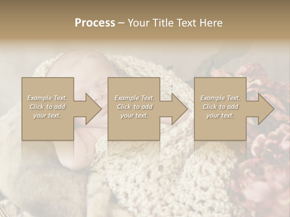 A Baby Is Sleeping On A Blanket With Flowers PowerPoint Template