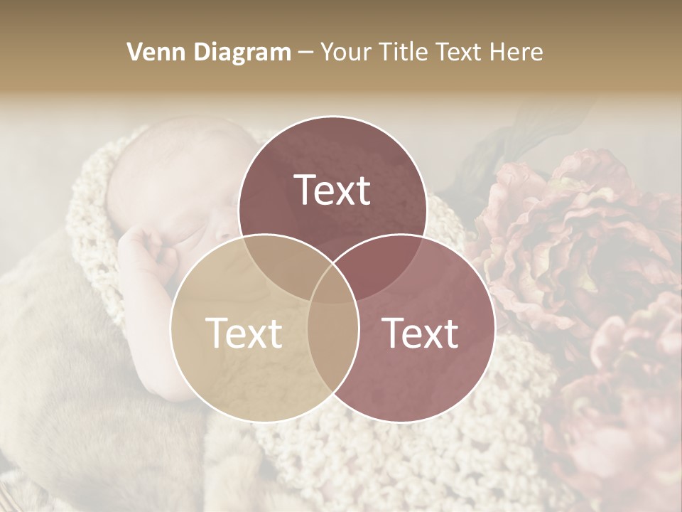 A Baby Is Sleeping On A Blanket With Flowers PowerPoint Template