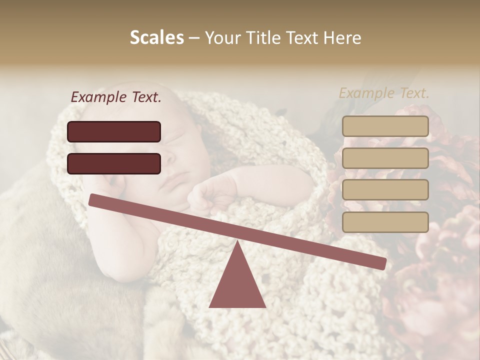 A Baby Is Sleeping On A Blanket With Flowers PowerPoint Template