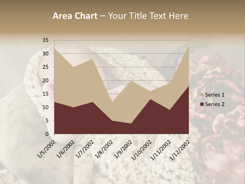 A Baby Is Sleeping On A Blanket With Flowers PowerPoint Template