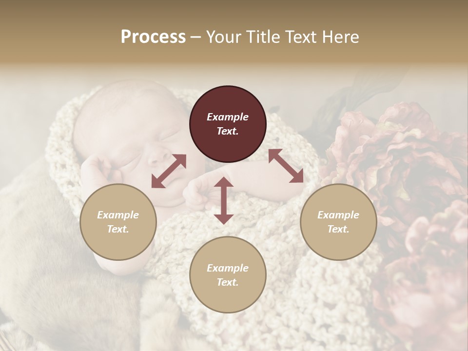 A Baby Is Sleeping On A Blanket With Flowers PowerPoint Template