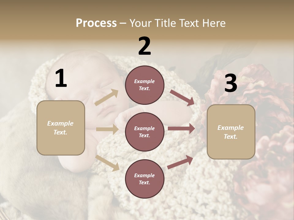 A Baby Is Sleeping On A Blanket With Flowers PowerPoint Template