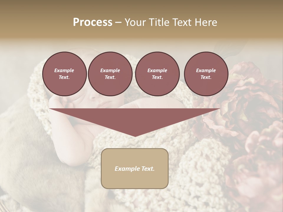 A Baby Is Sleeping On A Blanket With Flowers PowerPoint Template
