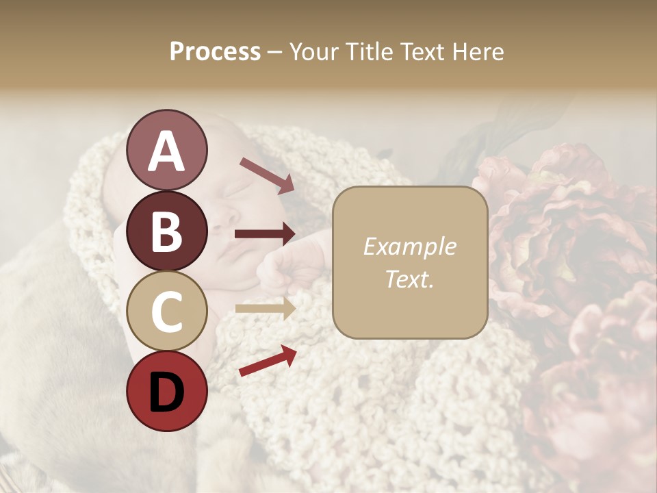 A Baby Is Sleeping On A Blanket With Flowers PowerPoint Template