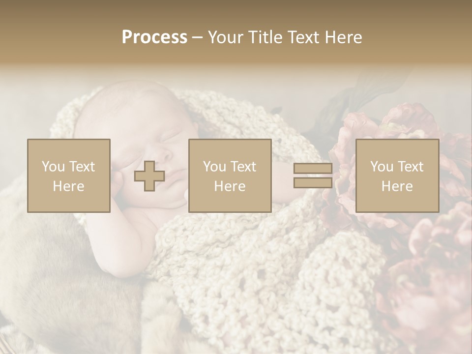 A Baby Is Sleeping On A Blanket With Flowers PowerPoint Template