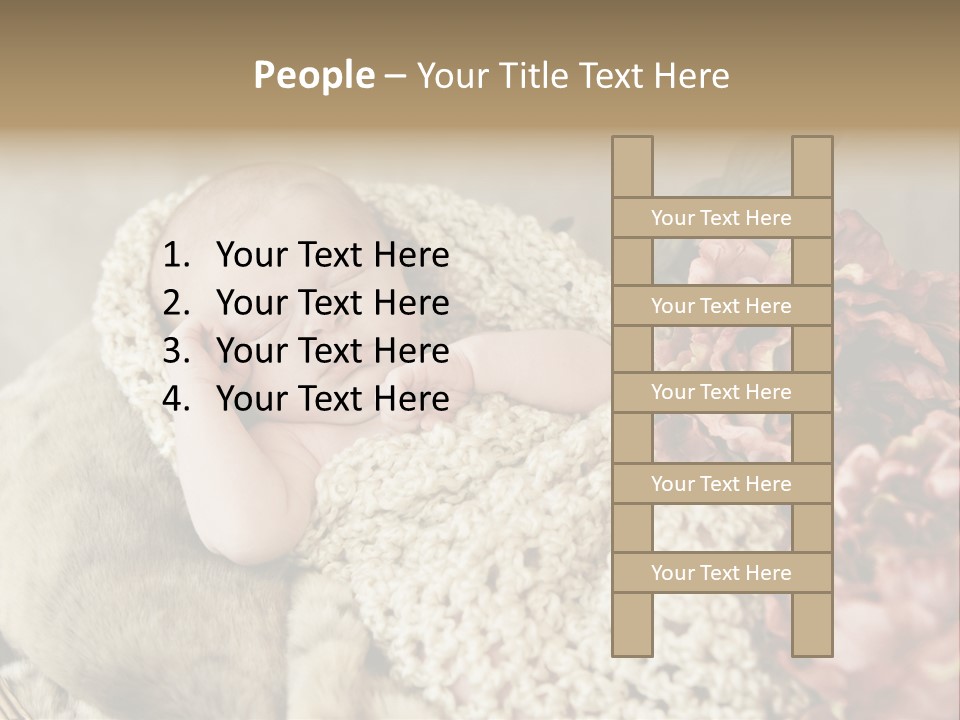 A Baby Is Sleeping On A Blanket With Flowers PowerPoint Template