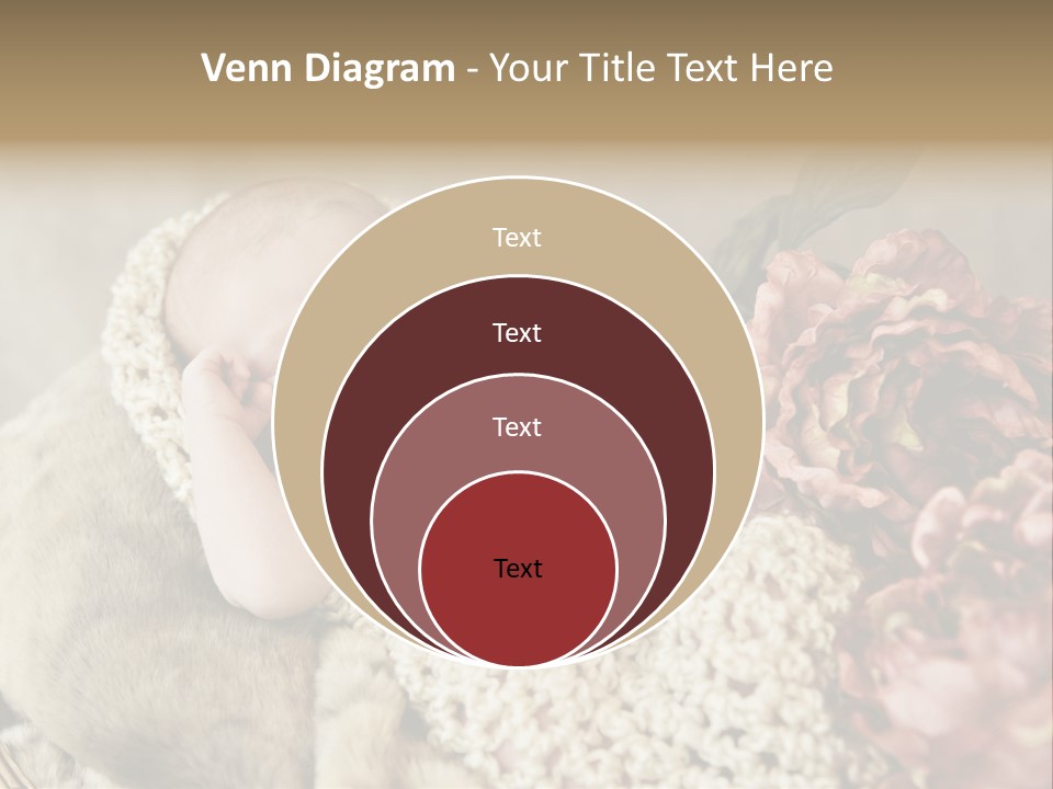 A Baby Is Sleeping On A Blanket With Flowers PowerPoint Template