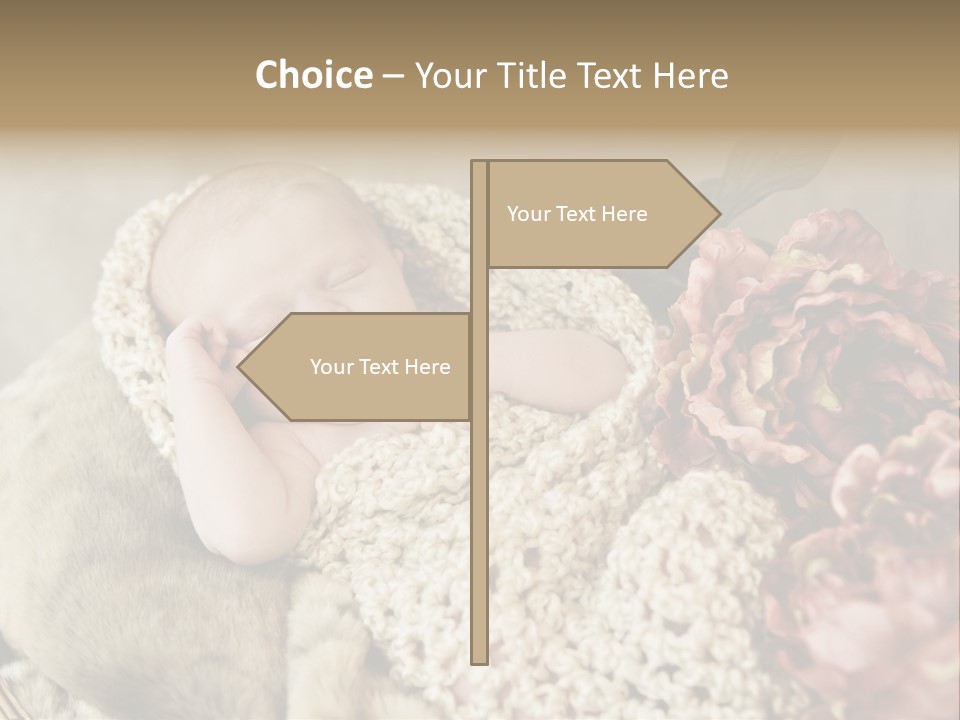 A Baby Is Sleeping On A Blanket With Flowers PowerPoint Template