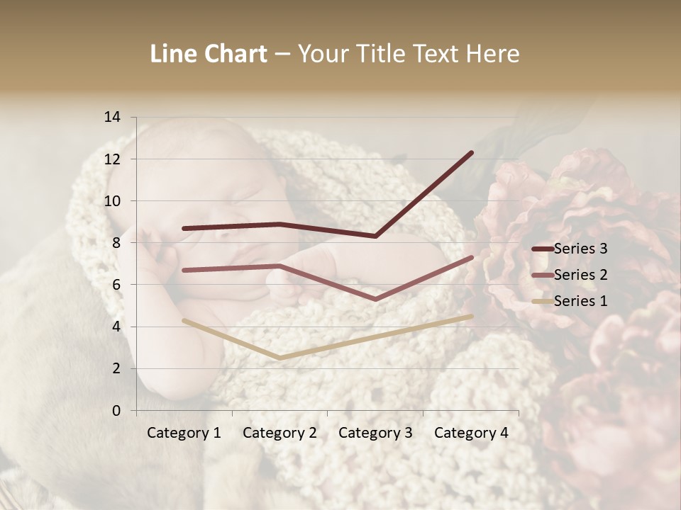 A Baby Is Sleeping On A Blanket With Flowers PowerPoint Template