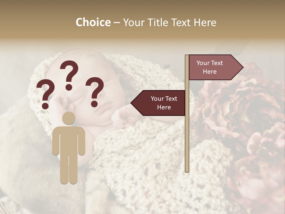 A Baby Is Sleeping On A Blanket With Flowers PowerPoint Template