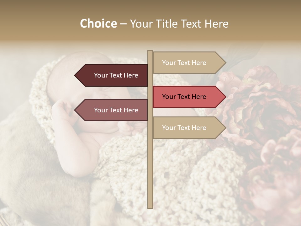 A Baby Is Sleeping On A Blanket With Flowers PowerPoint Template