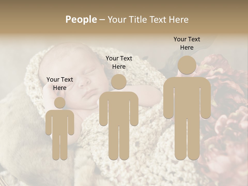 A Baby Is Sleeping On A Blanket With Flowers PowerPoint Template