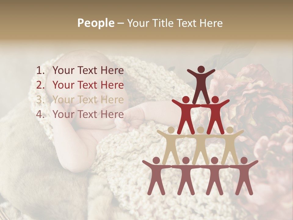 A Baby Is Sleeping On A Blanket With Flowers PowerPoint Template