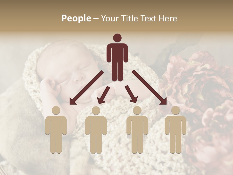 A Baby Is Sleeping On A Blanket With Flowers PowerPoint Template