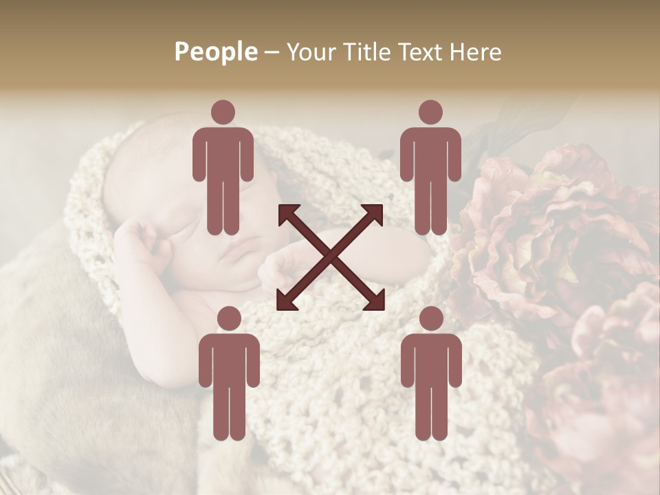 A Baby Is Sleeping On A Blanket With Flowers PowerPoint Template