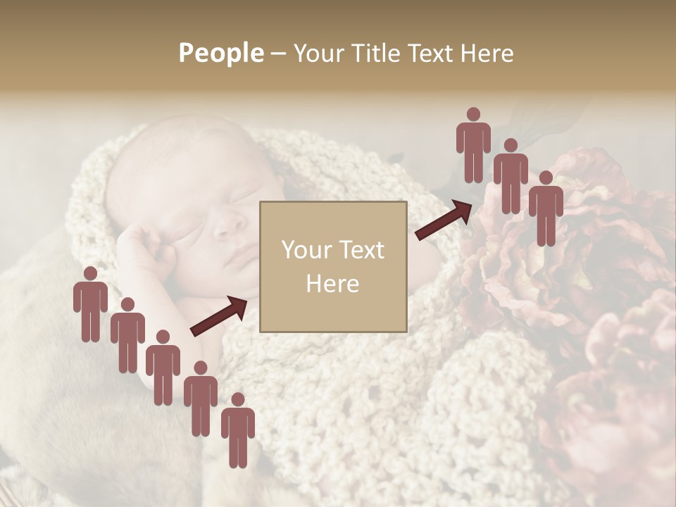 A Baby Is Sleeping On A Blanket With Flowers PowerPoint Template