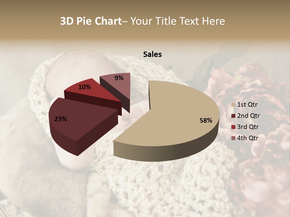 A Baby Is Sleeping On A Blanket With Flowers PowerPoint Template