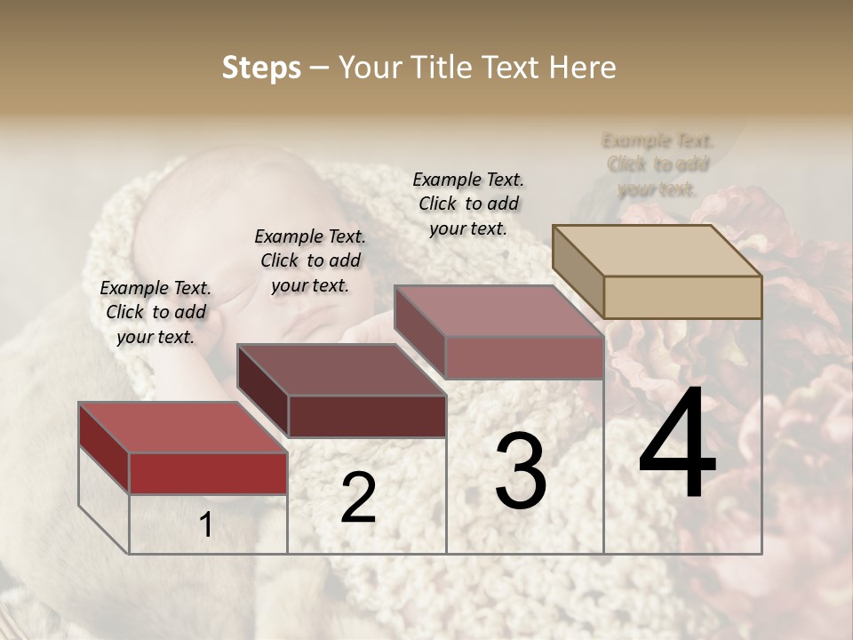 A Baby Is Sleeping On A Blanket With Flowers PowerPoint Template