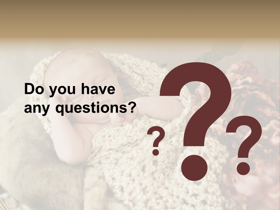 A Baby Is Sleeping On A Blanket With Flowers PowerPoint Template