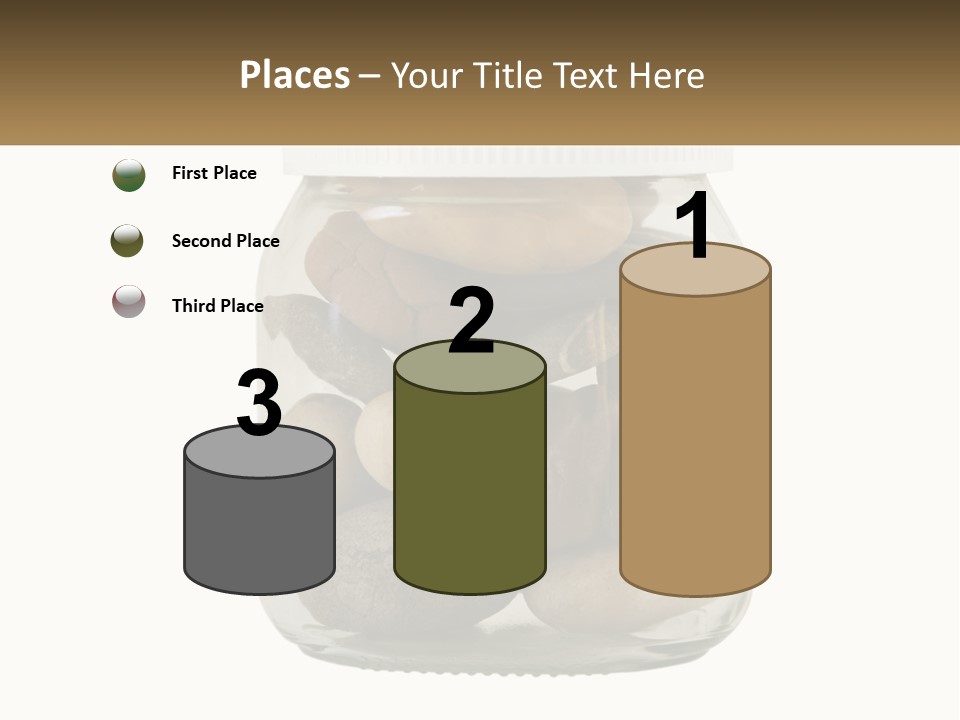 A Jar Filled With Lots Of Rocks On Top Of A Table PowerPoint Template
