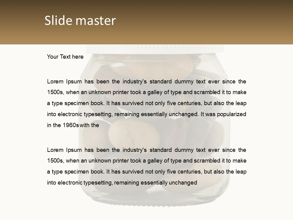 A Jar Filled With Lots Of Rocks On Top Of A Table PowerPoint Template