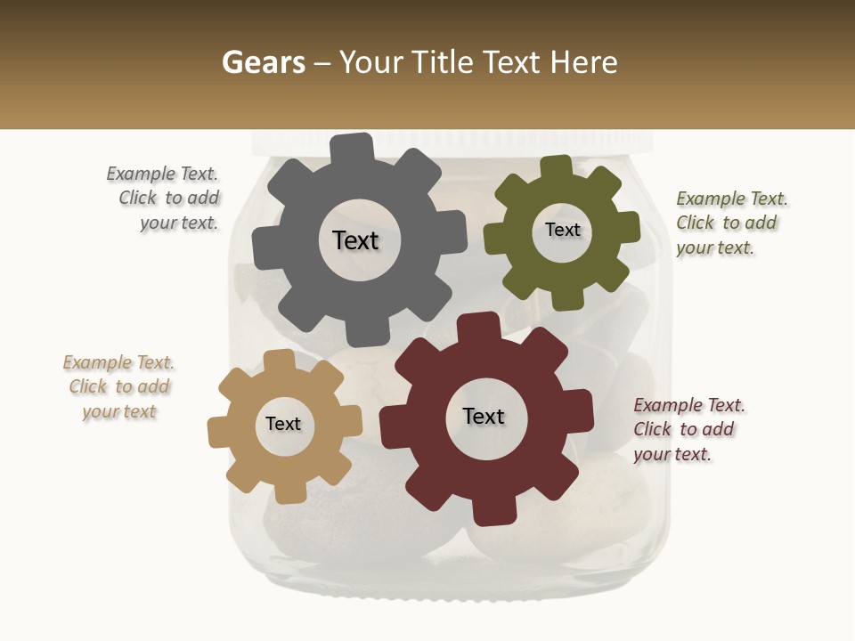 A Jar Filled With Lots Of Rocks On Top Of A Table PowerPoint Template