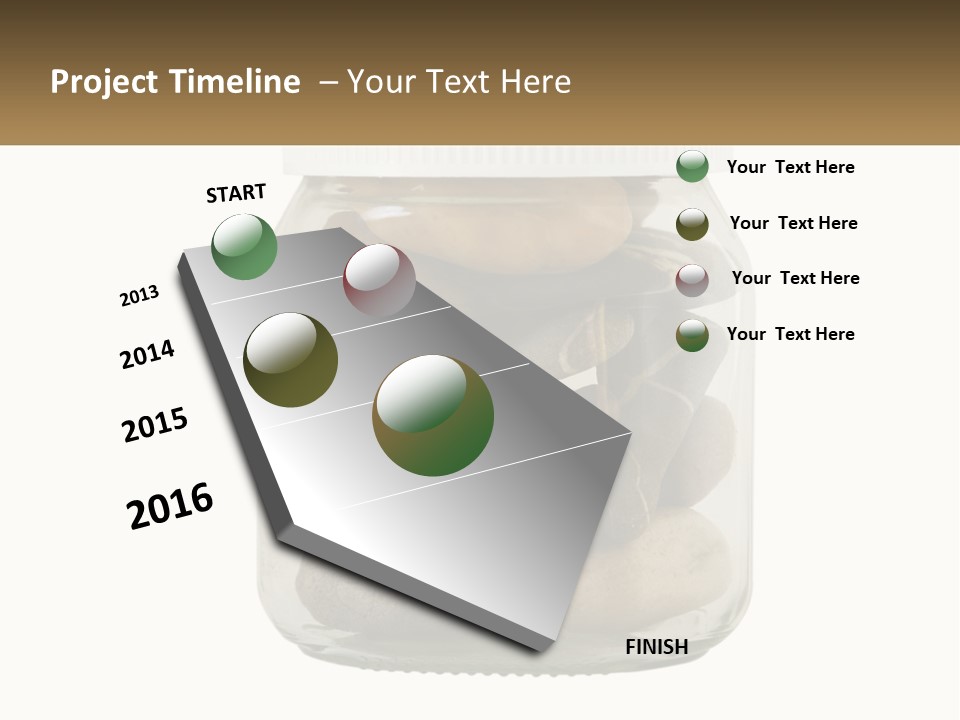 A Jar Filled With Lots Of Rocks On Top Of A Table PowerPoint Template