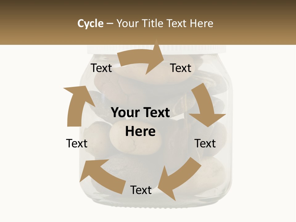A Jar Filled With Lots Of Rocks On Top Of A Table PowerPoint Template