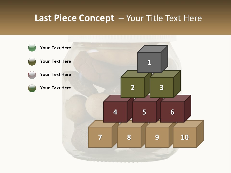 A Jar Filled With Lots Of Rocks On Top Of A Table PowerPoint Template