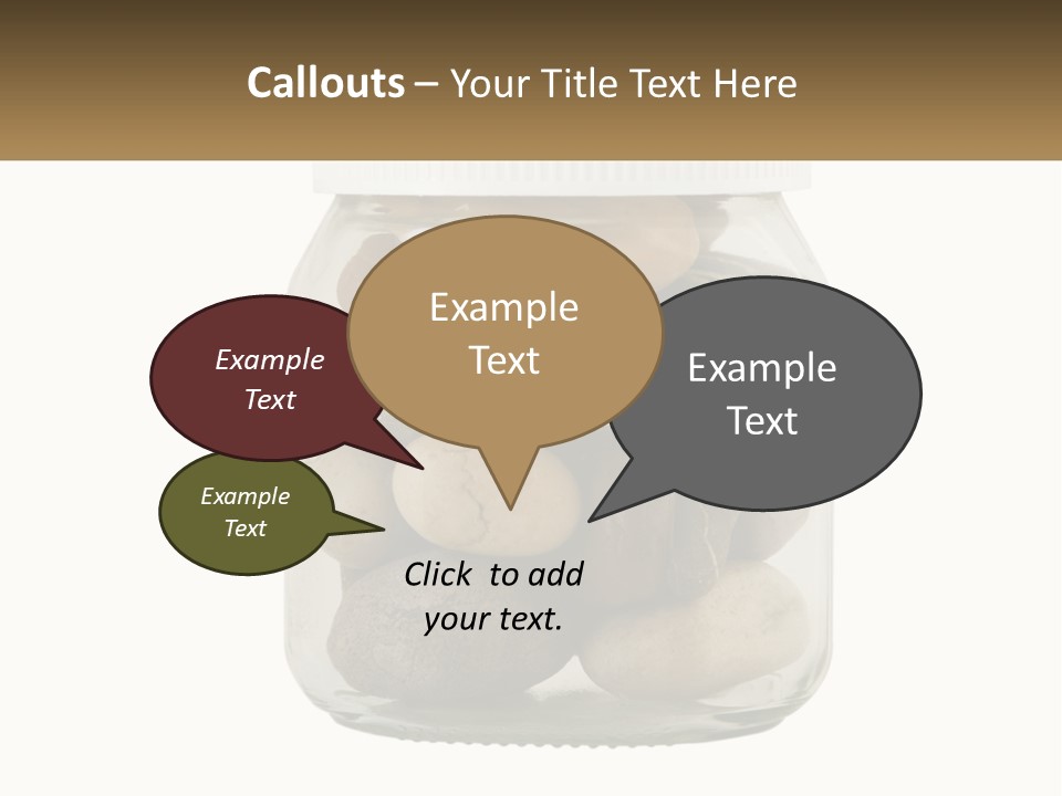 A Jar Filled With Lots Of Rocks On Top Of A Table PowerPoint Template