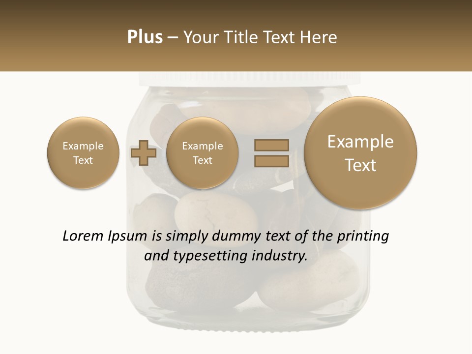 A Jar Filled With Lots Of Rocks On Top Of A Table PowerPoint Template