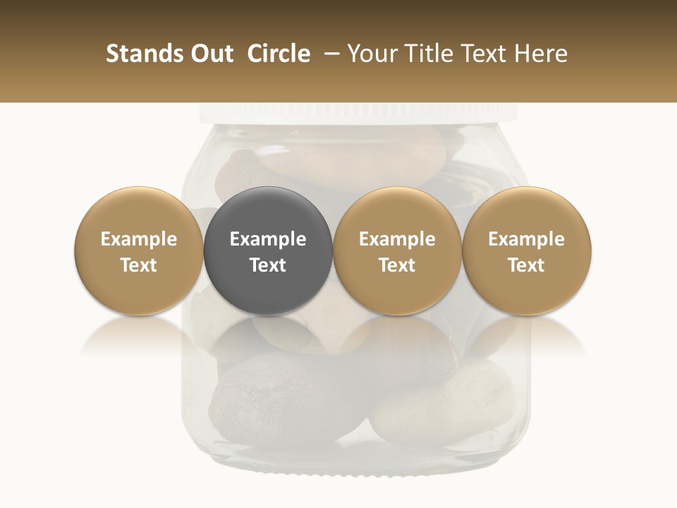 A Jar Filled With Lots Of Rocks On Top Of A Table PowerPoint Template