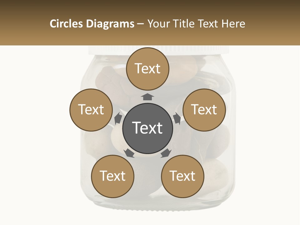 A Jar Filled With Lots Of Rocks On Top Of A Table PowerPoint Template