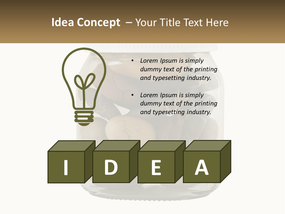 A Jar Filled With Lots Of Rocks On Top Of A Table PowerPoint Template