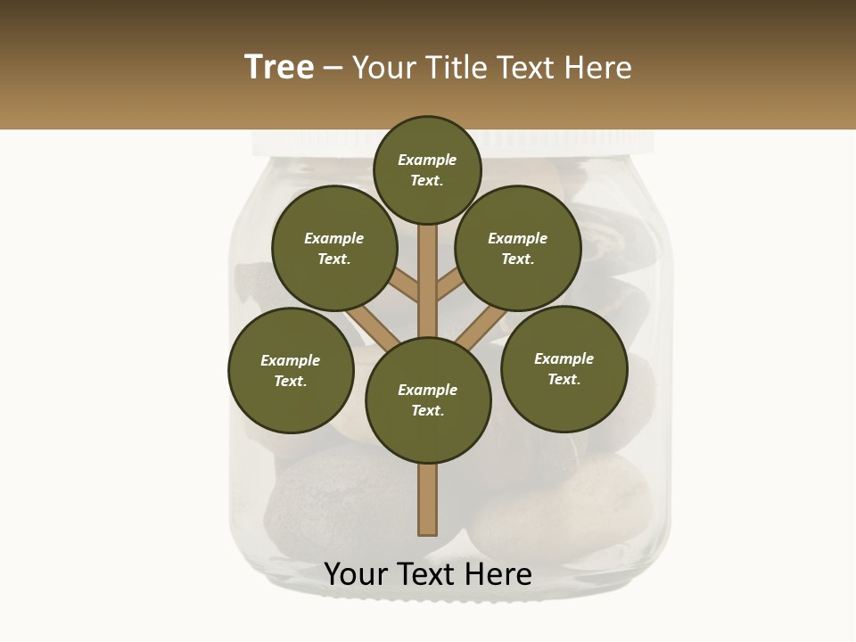 A Jar Filled With Lots Of Rocks On Top Of A Table PowerPoint Template