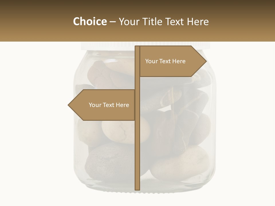 A Jar Filled With Lots Of Rocks On Top Of A Table PowerPoint Template