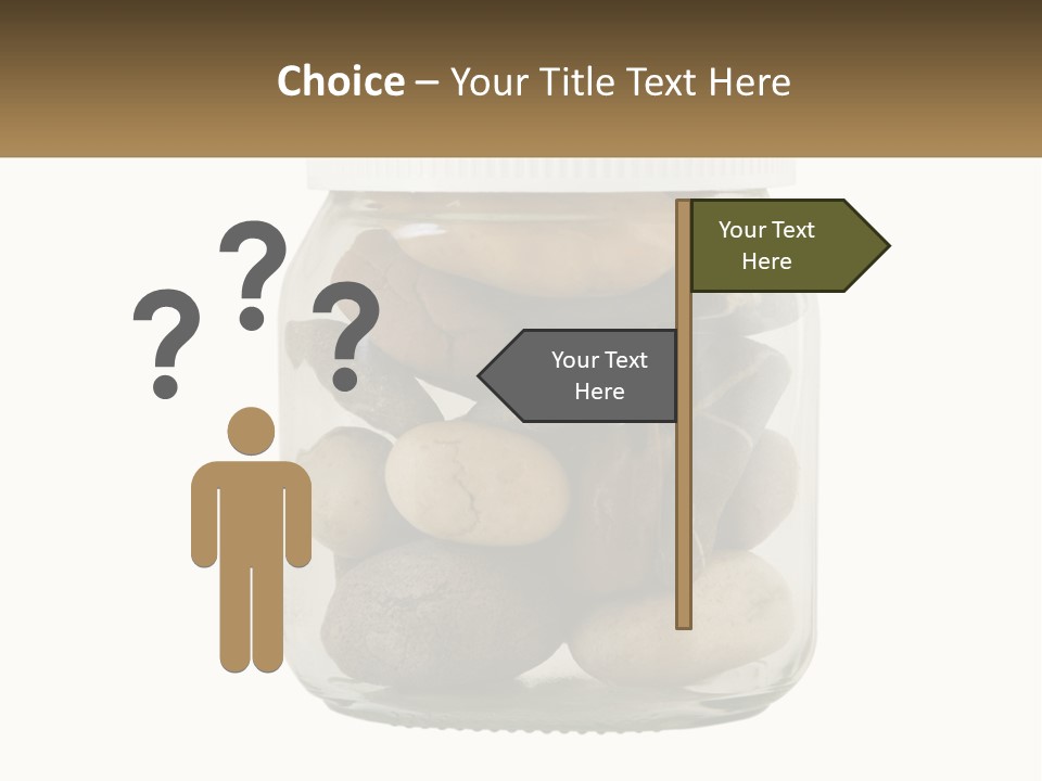 A Jar Filled With Lots Of Rocks On Top Of A Table PowerPoint Template