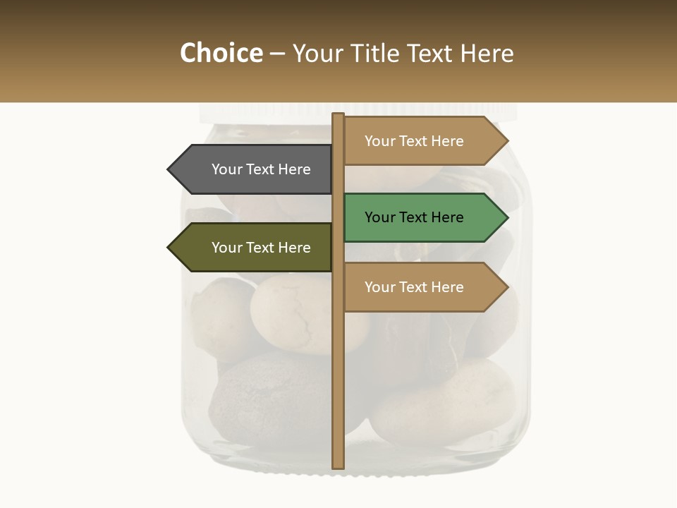 A Jar Filled With Lots Of Rocks On Top Of A Table PowerPoint Template
