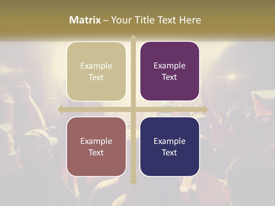 A Crowd Of People At A Concert With Their Hands Up PowerPoint Template