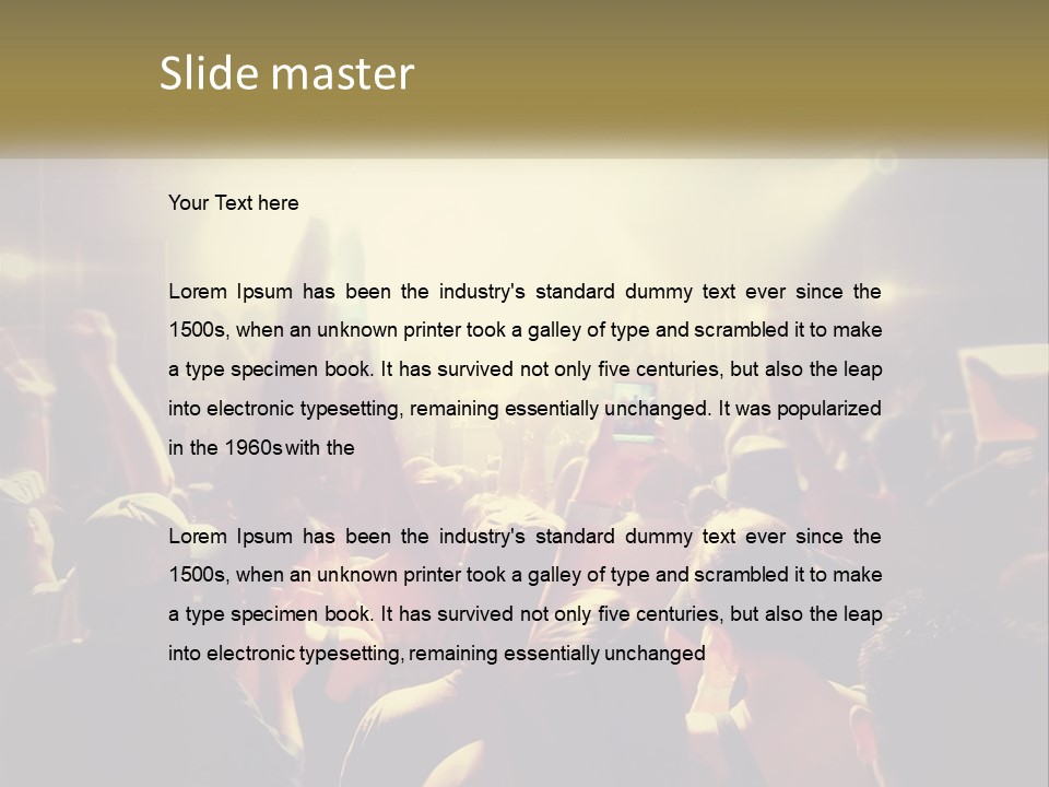 A Crowd Of People At A Concert With Their Hands Up PowerPoint Template